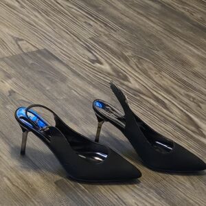 Pierre Dumas Black Slingback Heels